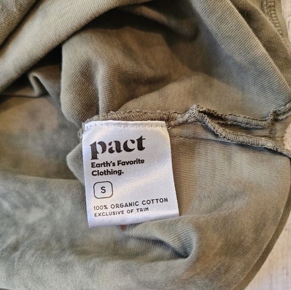 Pact Women Size Small Green Tie-Dye T-Shirt Dress Tie Waist 100% Organic Cotton - Picture 9 of 11